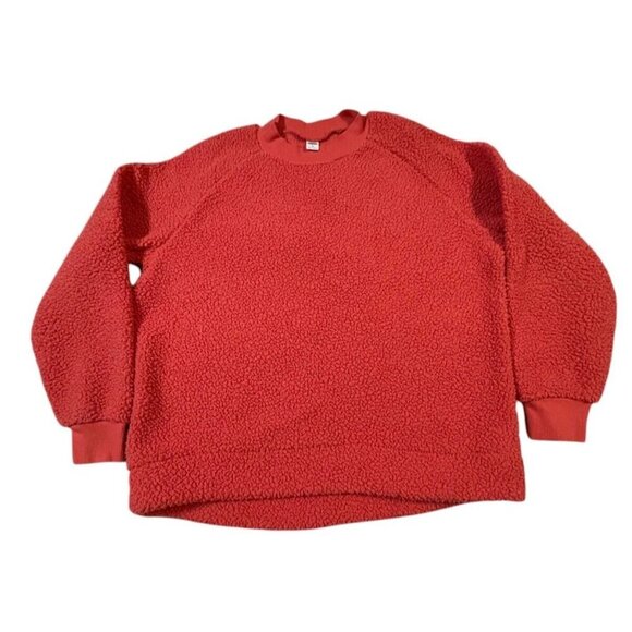 Old Navy Women's Clay Fuzzy Sherpa Pullover Sweatshirt SIZE-MEDIUM - Picture 1 of 5